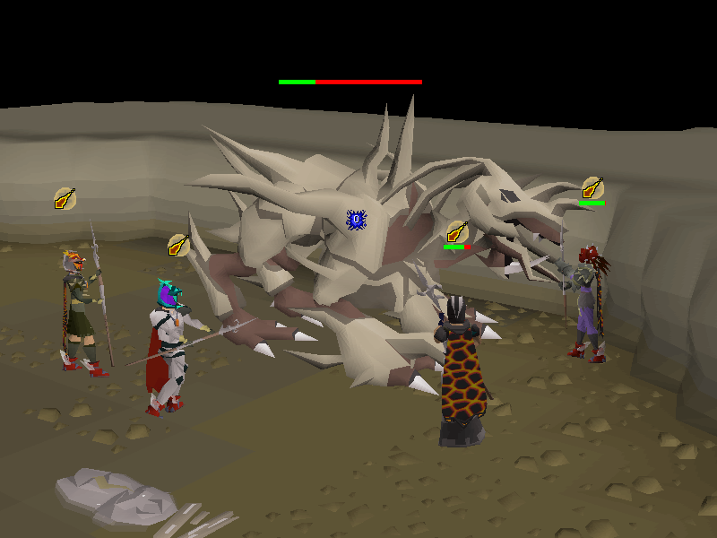 Old School RuneScape group fighting the Corporeal Beast